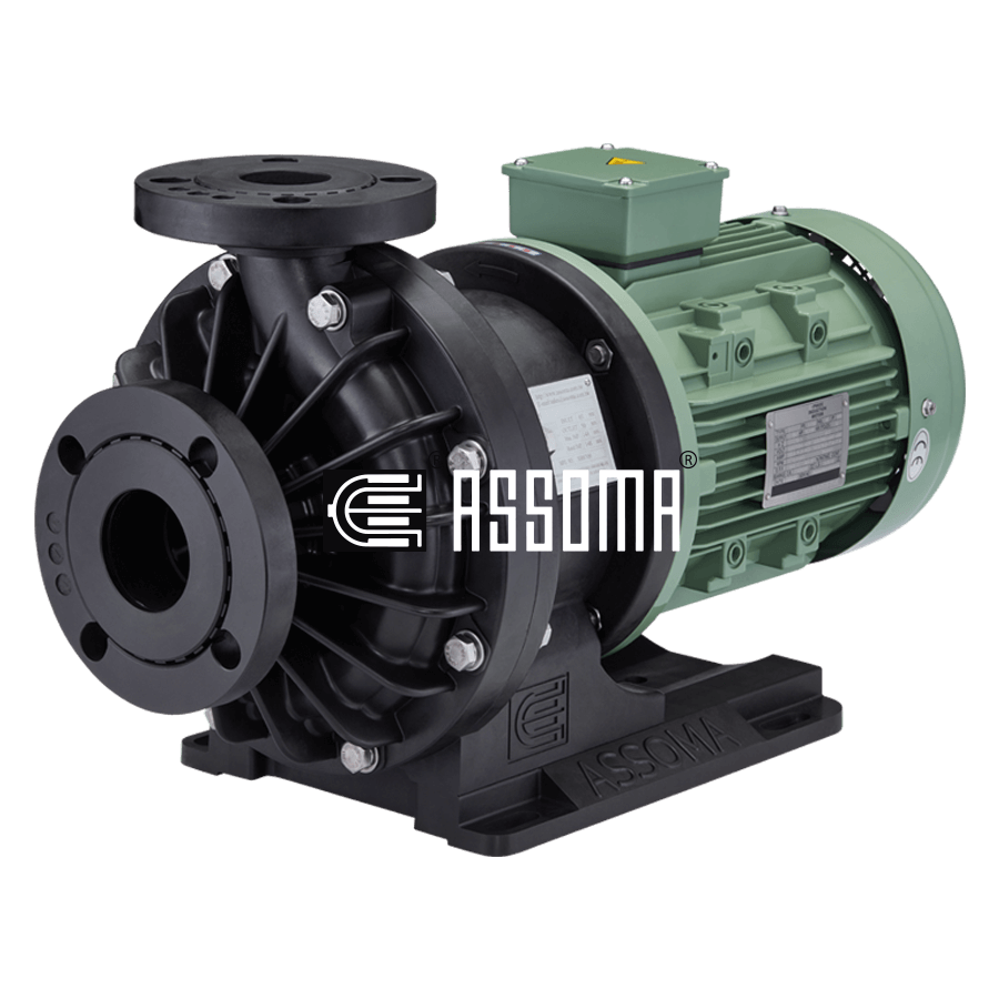 ASSOMA® Brand of industrial magnetically driven centrifugal pumps for aggressive liquids